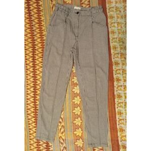 SILENCE + NOISE High Rise Gingham Plaid Tapered Pants in Black & White WOMEN'S 2